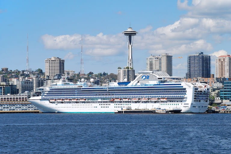 View Of A Cruise Ship In Seattle