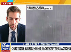 Alex Perez discusses Captain's Manslaughter Investigation After Superyacht Sinking with Fox News